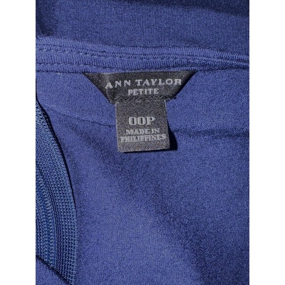 Ann Taylor Size 00P  Color Solid Blue Sleeveless Sheath Dress Very Sexy - Picture 5 of 5